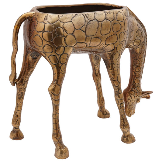 Secchiello Per Ghiaccio A Forma Di Giraffa In Ottone 49X22X39 Cm In Alluminio