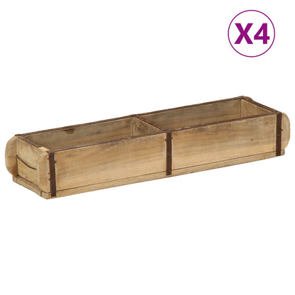 Set Di 4 Vassoi  60,5X15X9 Cm In Legno Riciclato