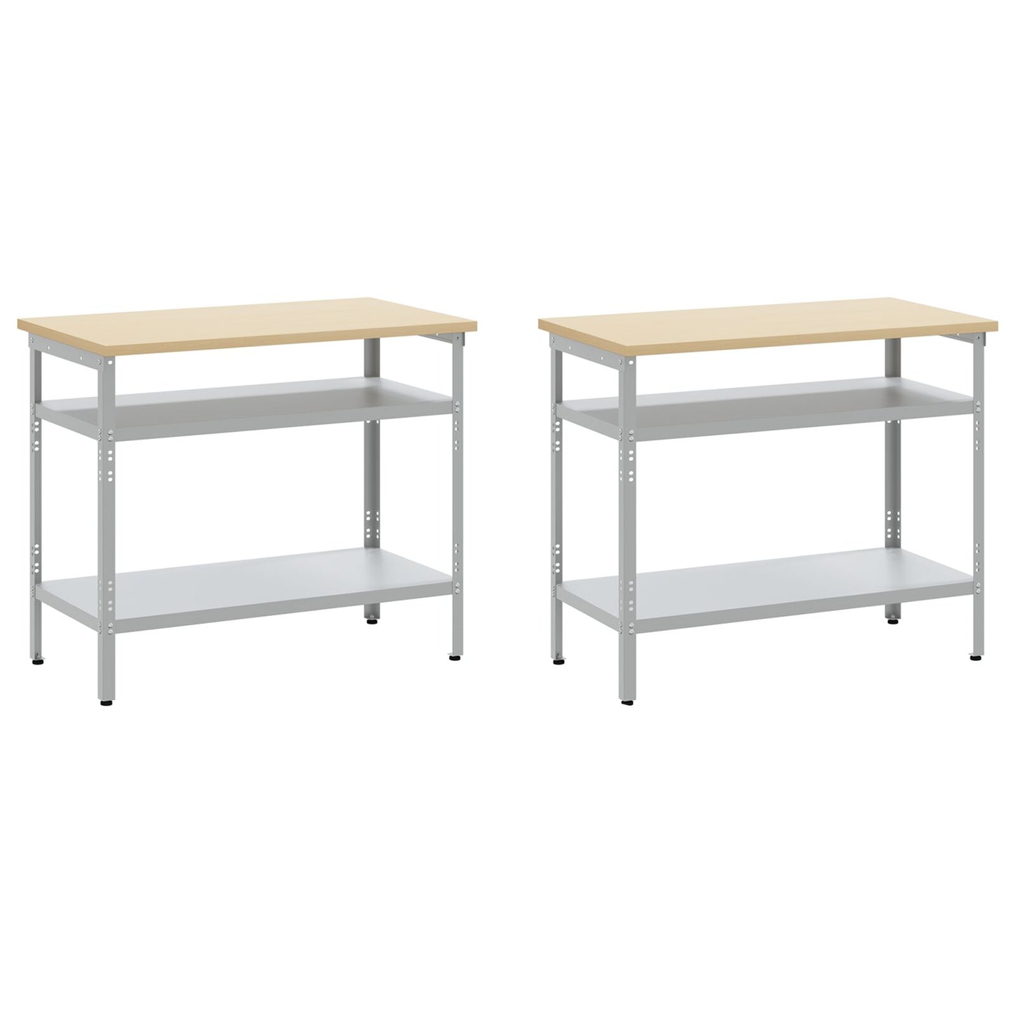 Set Da Lavoro In Acciaio Grigio 8 Pezzi Di Rosso