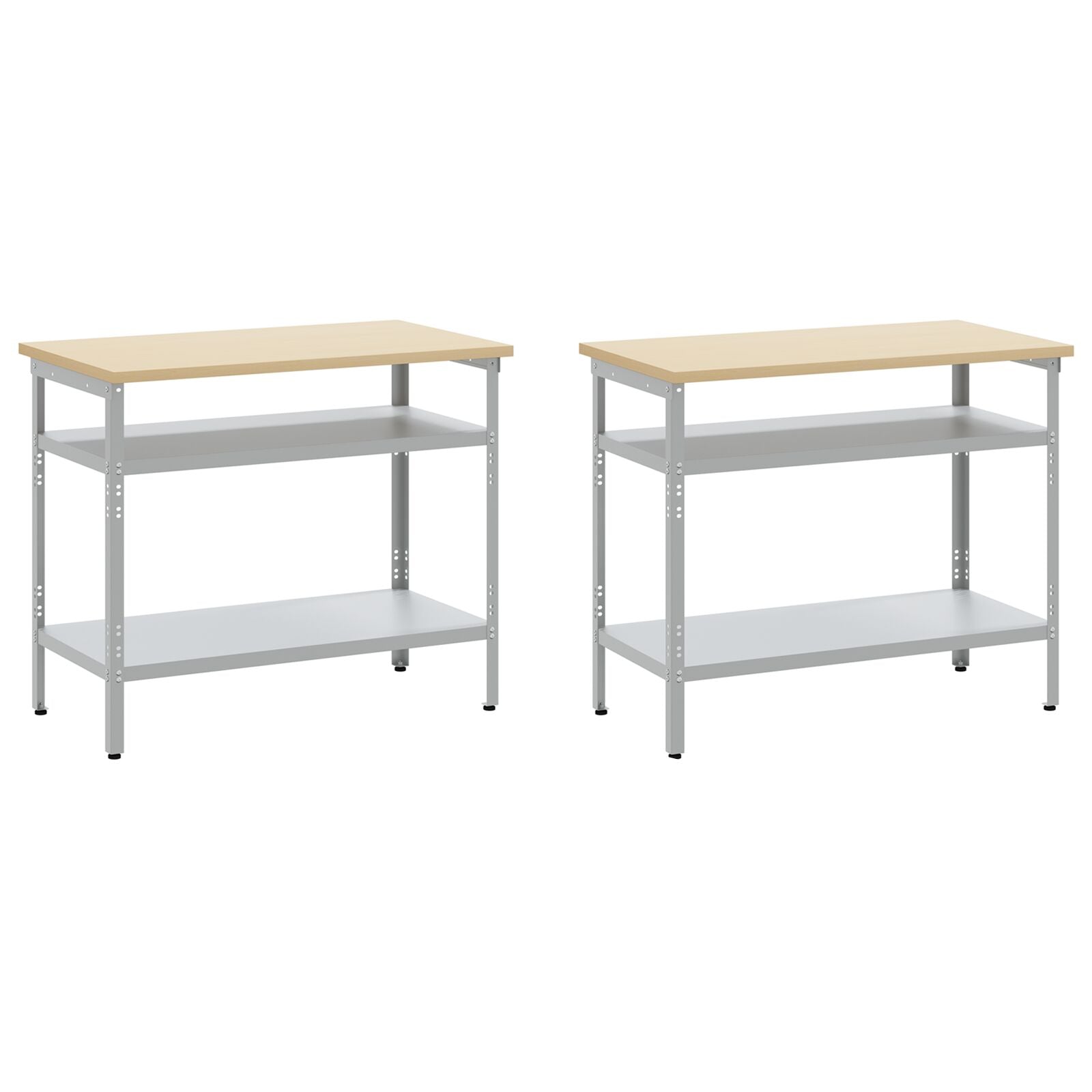 Set Da Lavoro In Acciaio Grigio 8 Pezzi Di Rosso