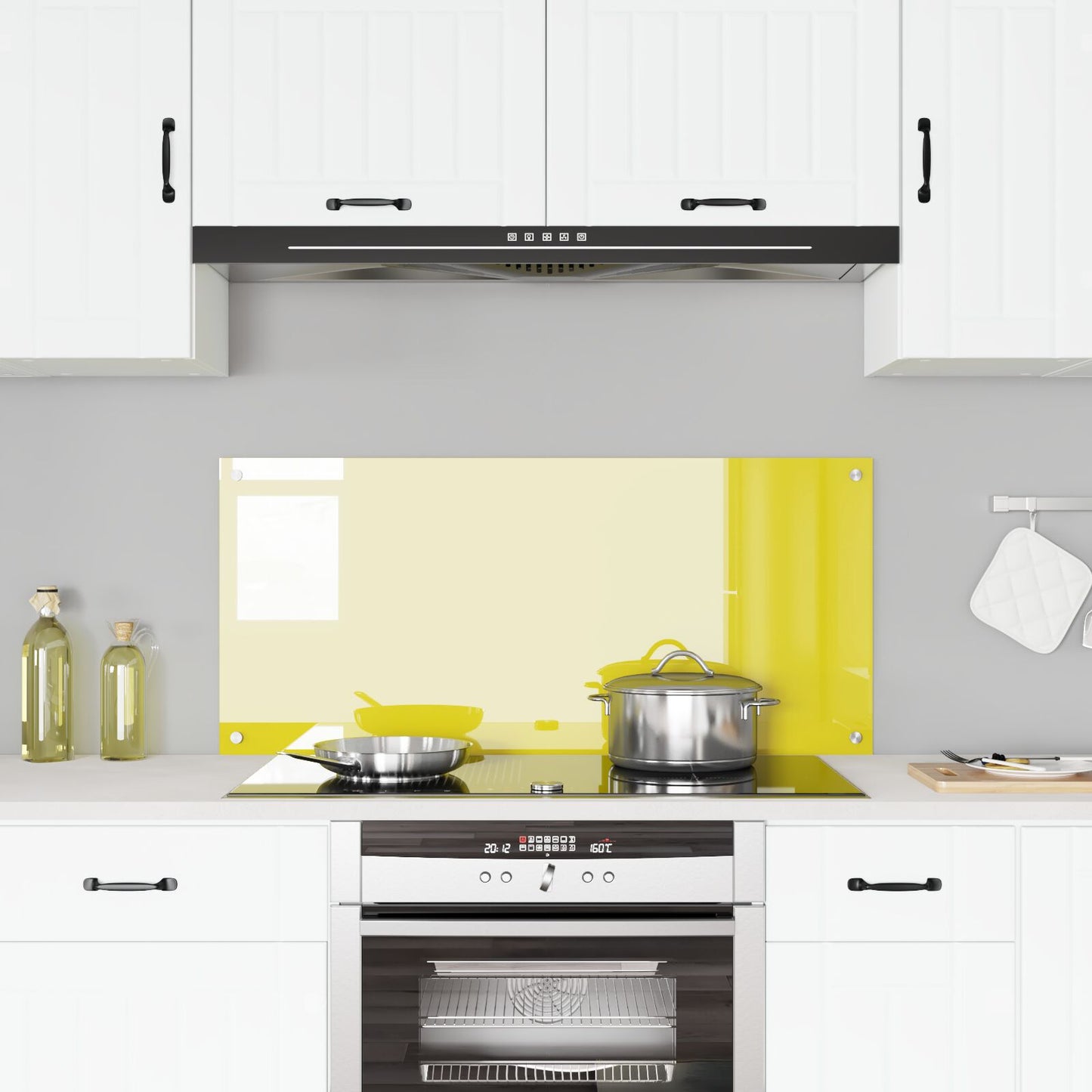 Schienale Da Cucina Giallo 110X50X0,6 Cm In Vetro Temperato