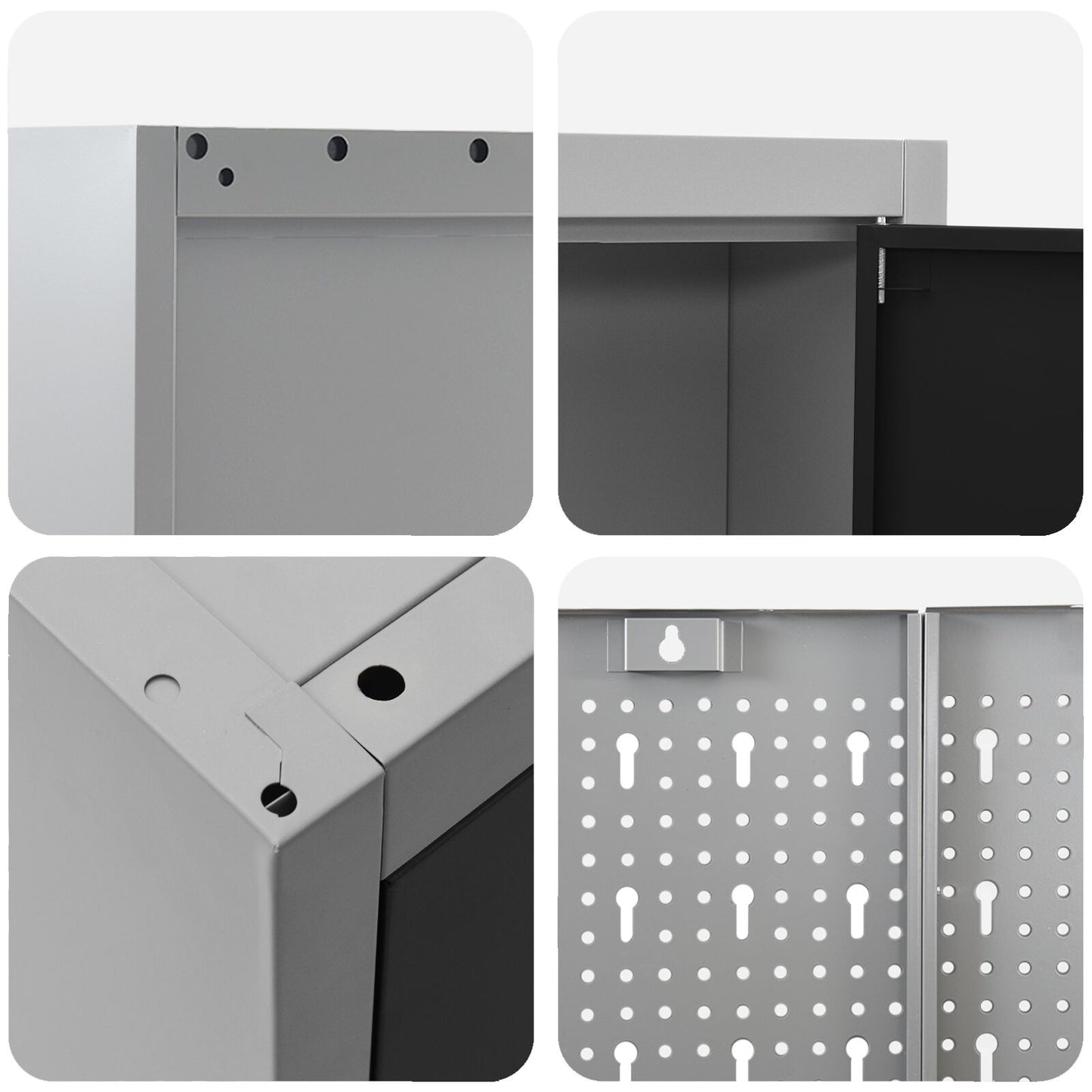Set Di Mobili Da Lavoro Set Di 5 Nero Acciaio Standard Grigio