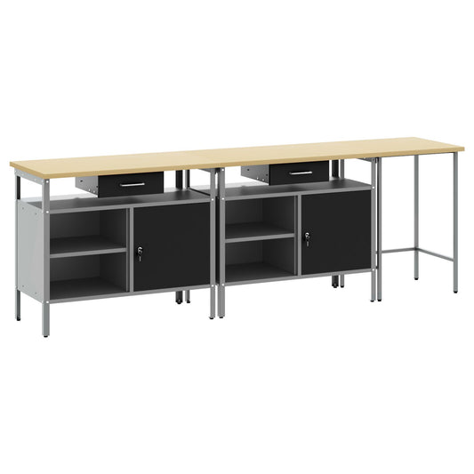 Set Di Panchine Da Lavoro In Acciaio Rosso Rosso