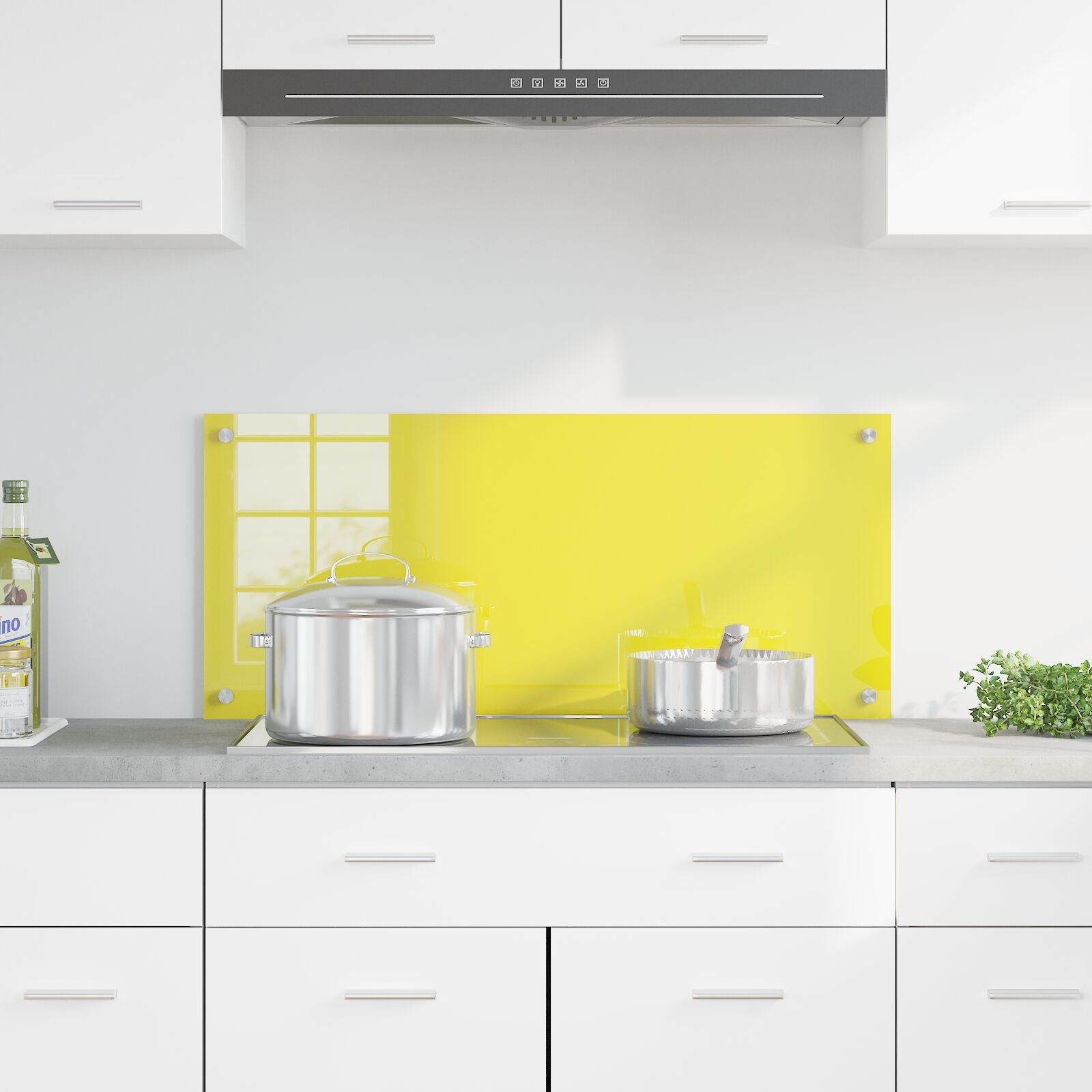 Schienale Cucina Giallo 90X40X0,6 Cm Vetro Temperato