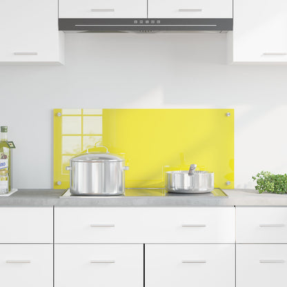 Schienale Cucina Giallo 90X40X0,6 Cm Vetro Temperato