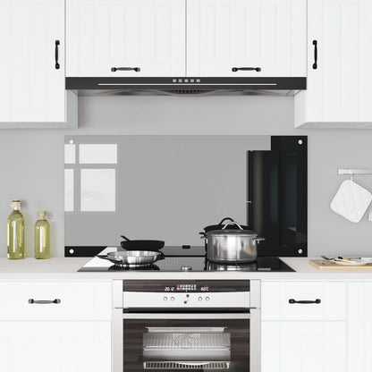 Parafango Cucina  Nero 120X60X0,6 Cm In Vetro Temperato