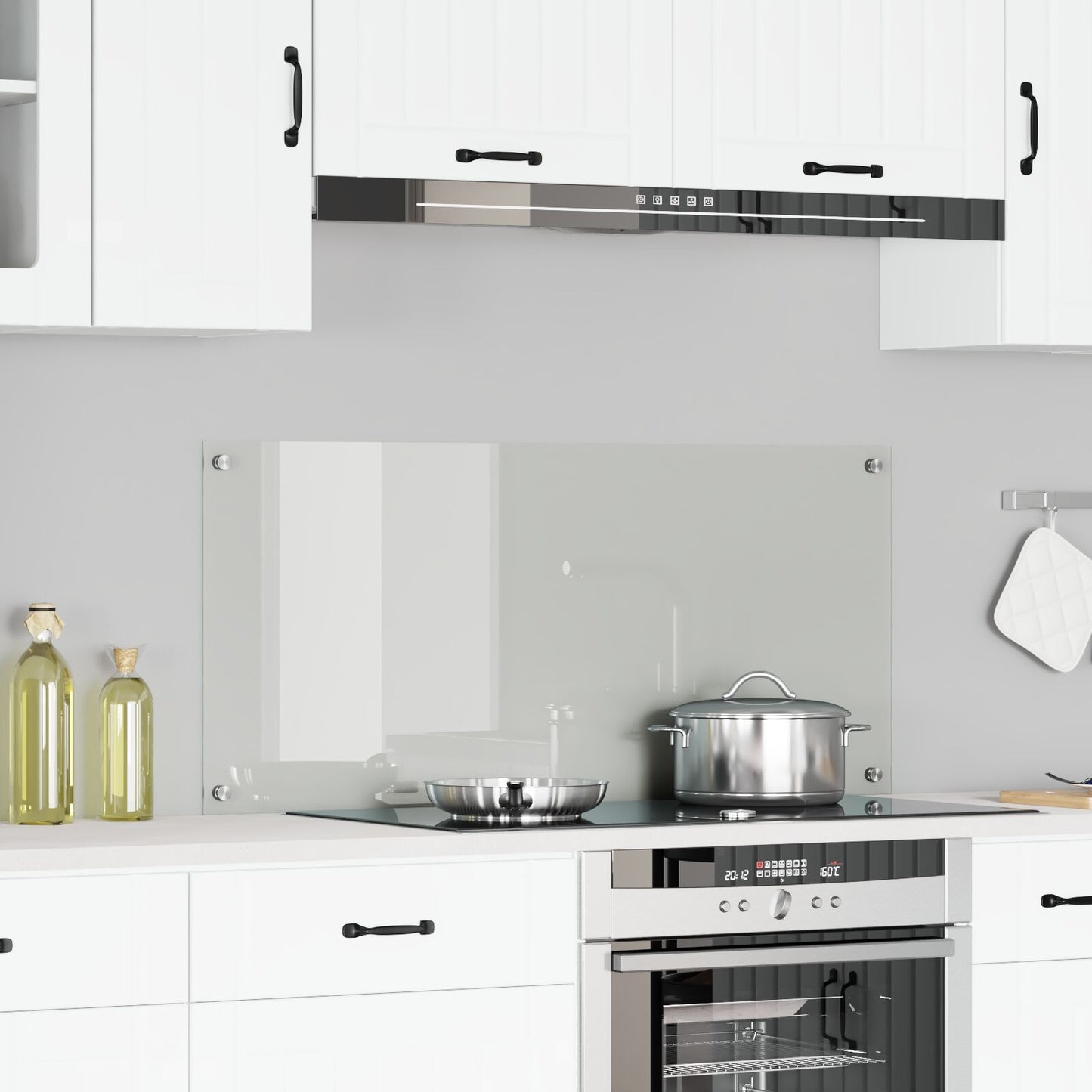 Schienale Da Cucina Trasparente 110X50X0,6 Cm In Vetro Temperato