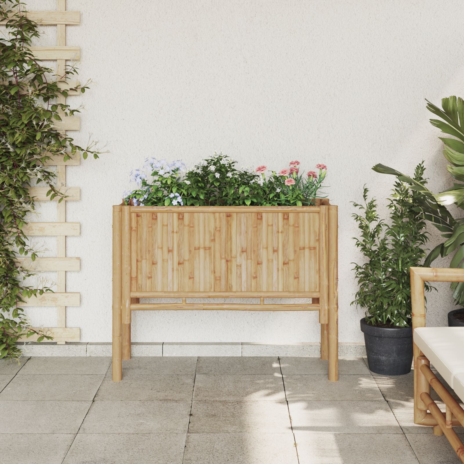 Letto Da Giardino 90X35X70 Cm In Bambù