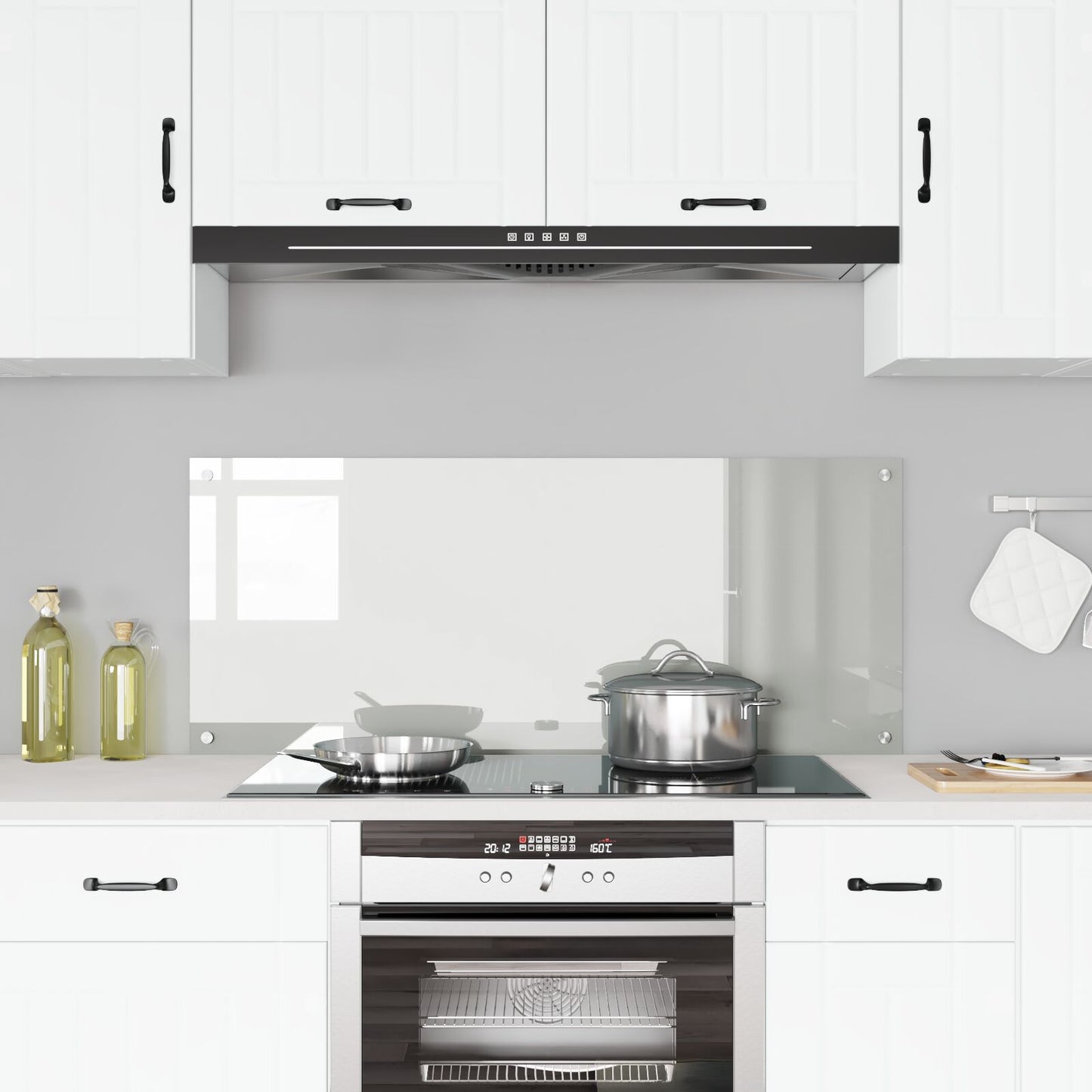 Schienale Per Cucina Trasparente 120X50X0,6 Cm In Vetro Temperato
