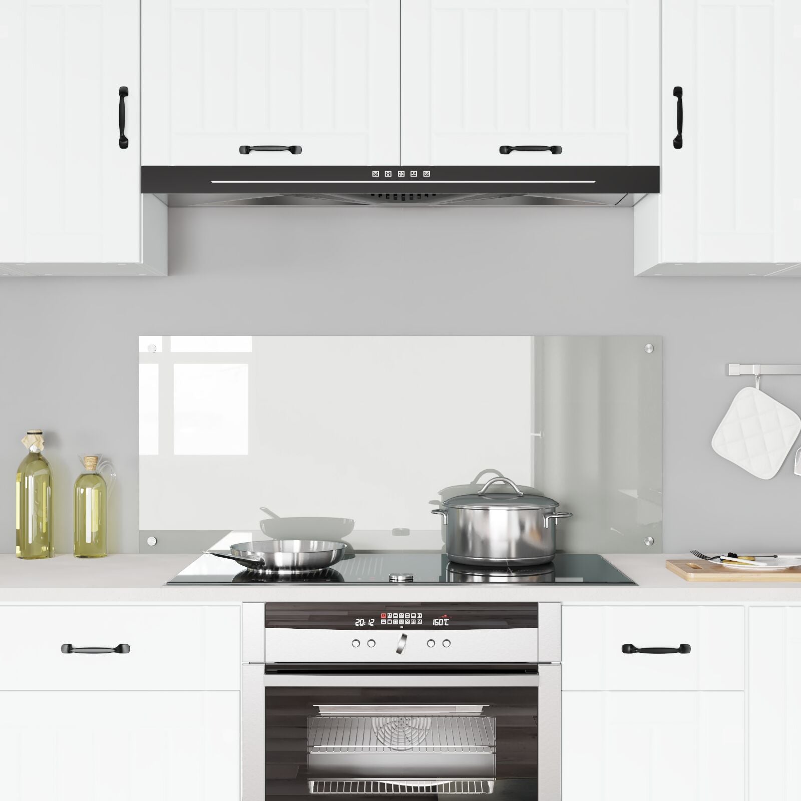 Schienale Per Cucina Trasparente 120X50X0,6 Cm In Vetro Temperato