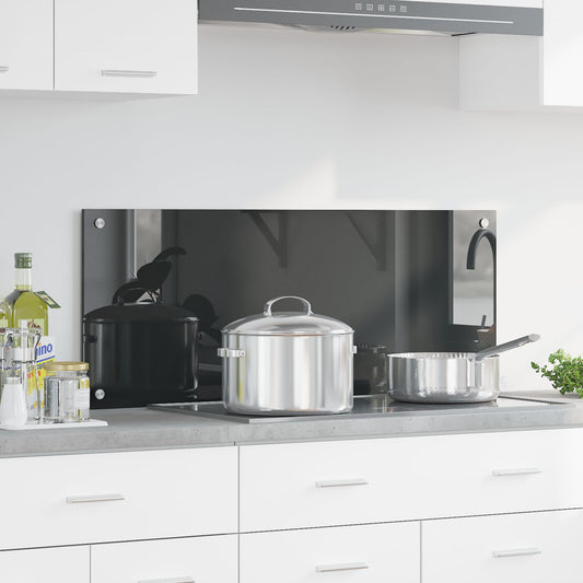 Schermo Da Cucina  Grigio Scuro 100X40X0,6 Cm Vetri Temperati