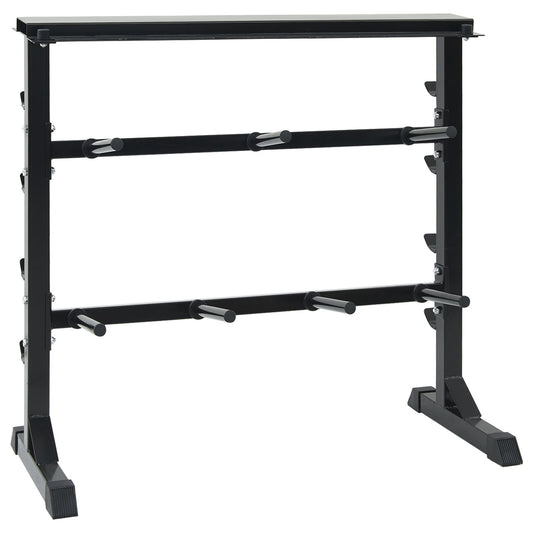 Porta Manubri  Con 7 Supporti E 8 Ganci 300 Kg Acciaio
