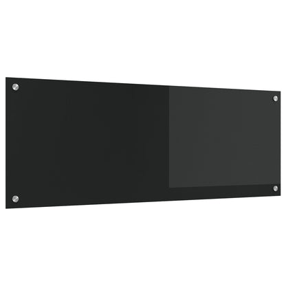 Schienale Da Cucina  Nero 110X40X0,6 Cm In Vetro Temperato