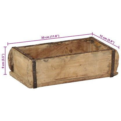 Vassoio 30X15X9 Cm Legno Massiccio Riciclato
