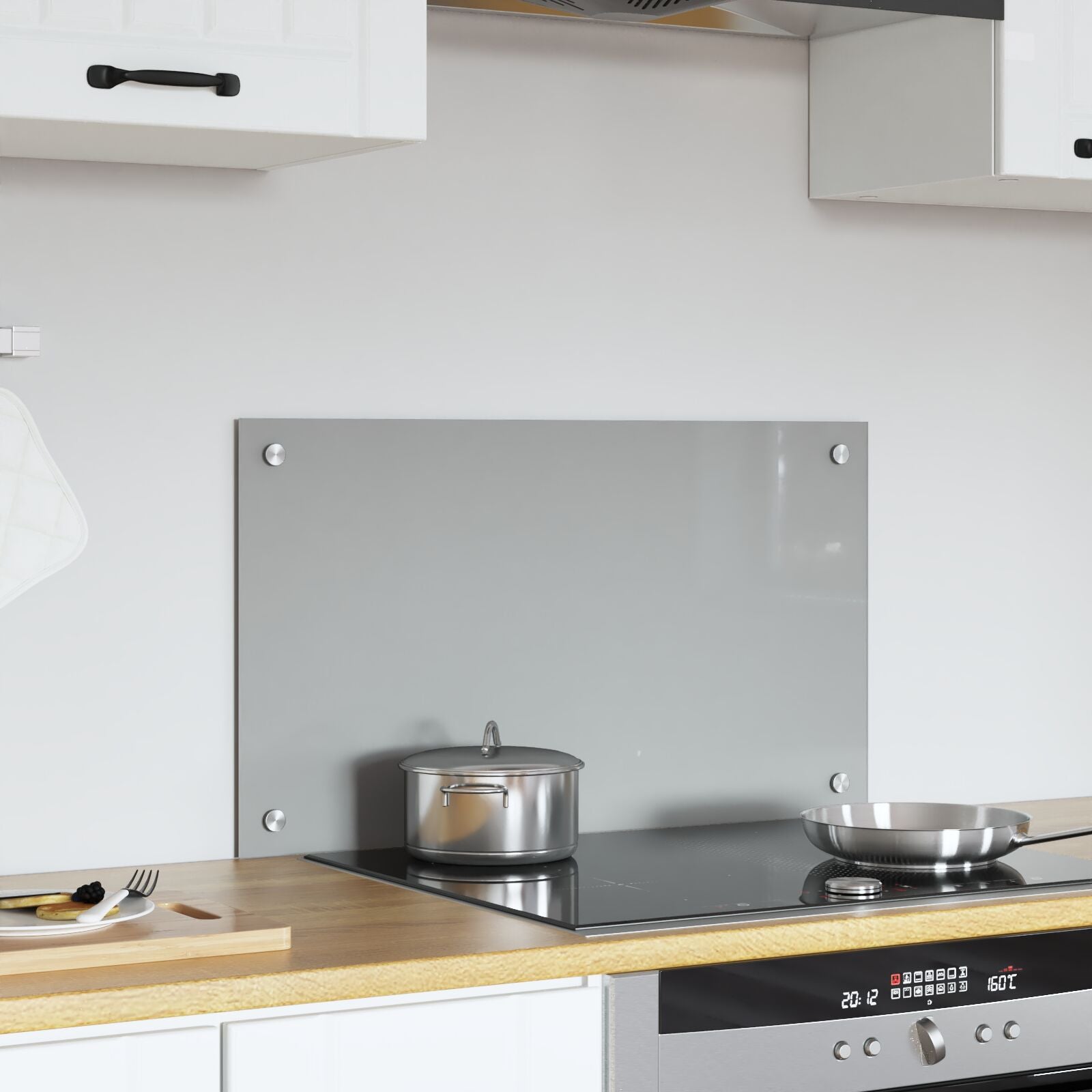 Schienale Cucina Grigio Chiaro 70X40X0,6 Cm Vetro Temperato