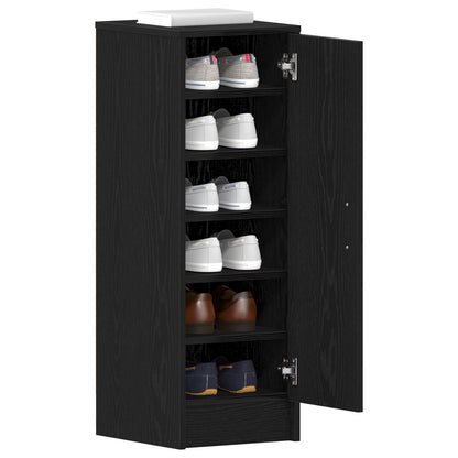 Armadio Per Scarpe  Nero Rovere 32X35X92 Cm In Legno Ingegnerizzato