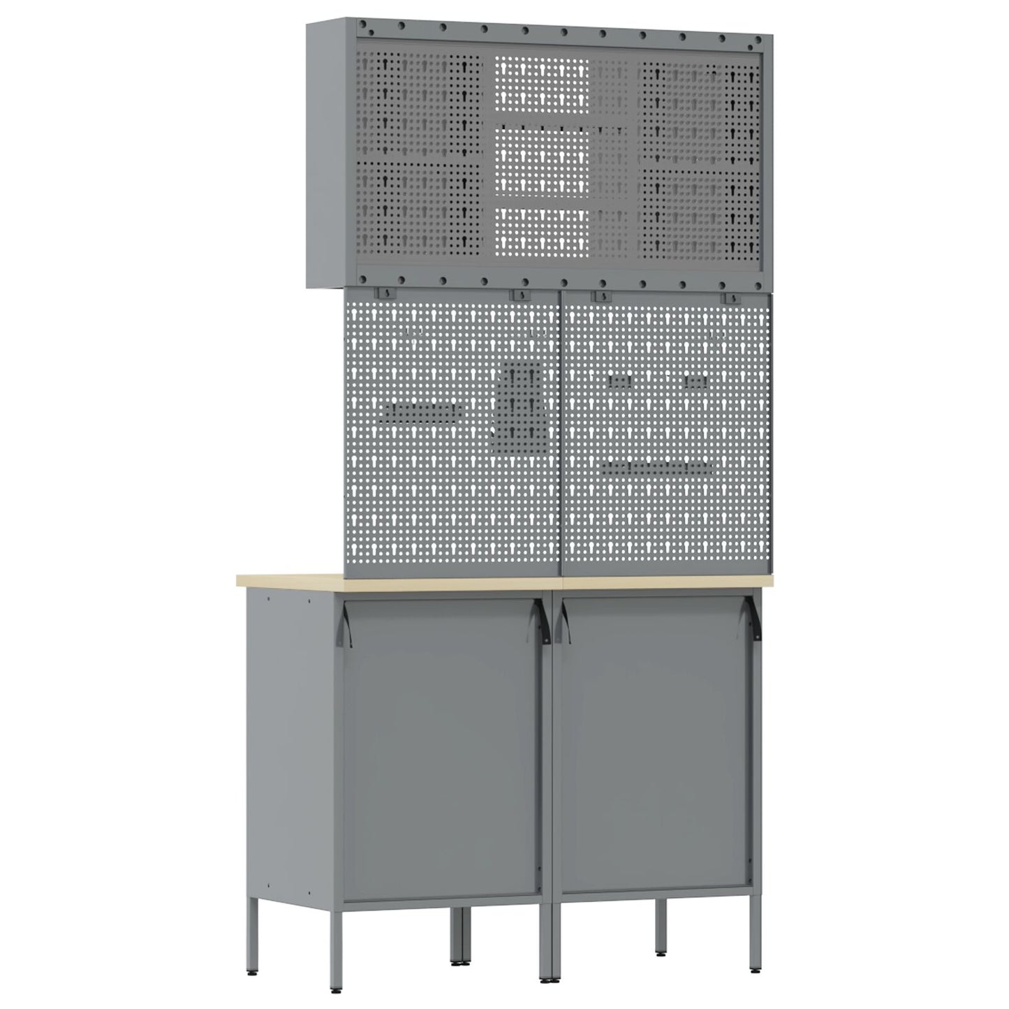 Set Di Mobili Da Lavoro Set Di 5 Nero Acciaio Standard Grigio
