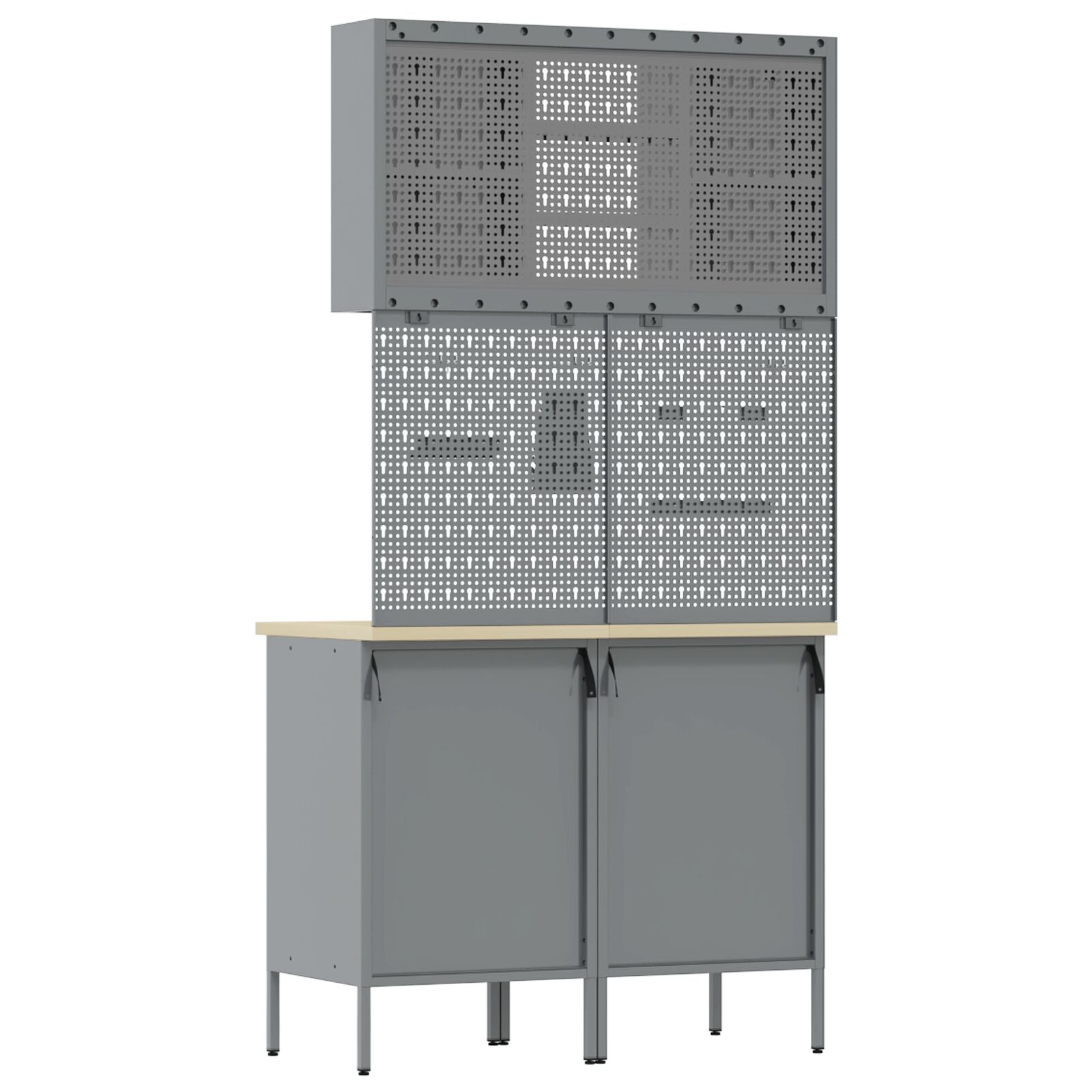 Set Di Mobili Da Lavoro Set Di 5 Nero Acciaio Standard Grigio