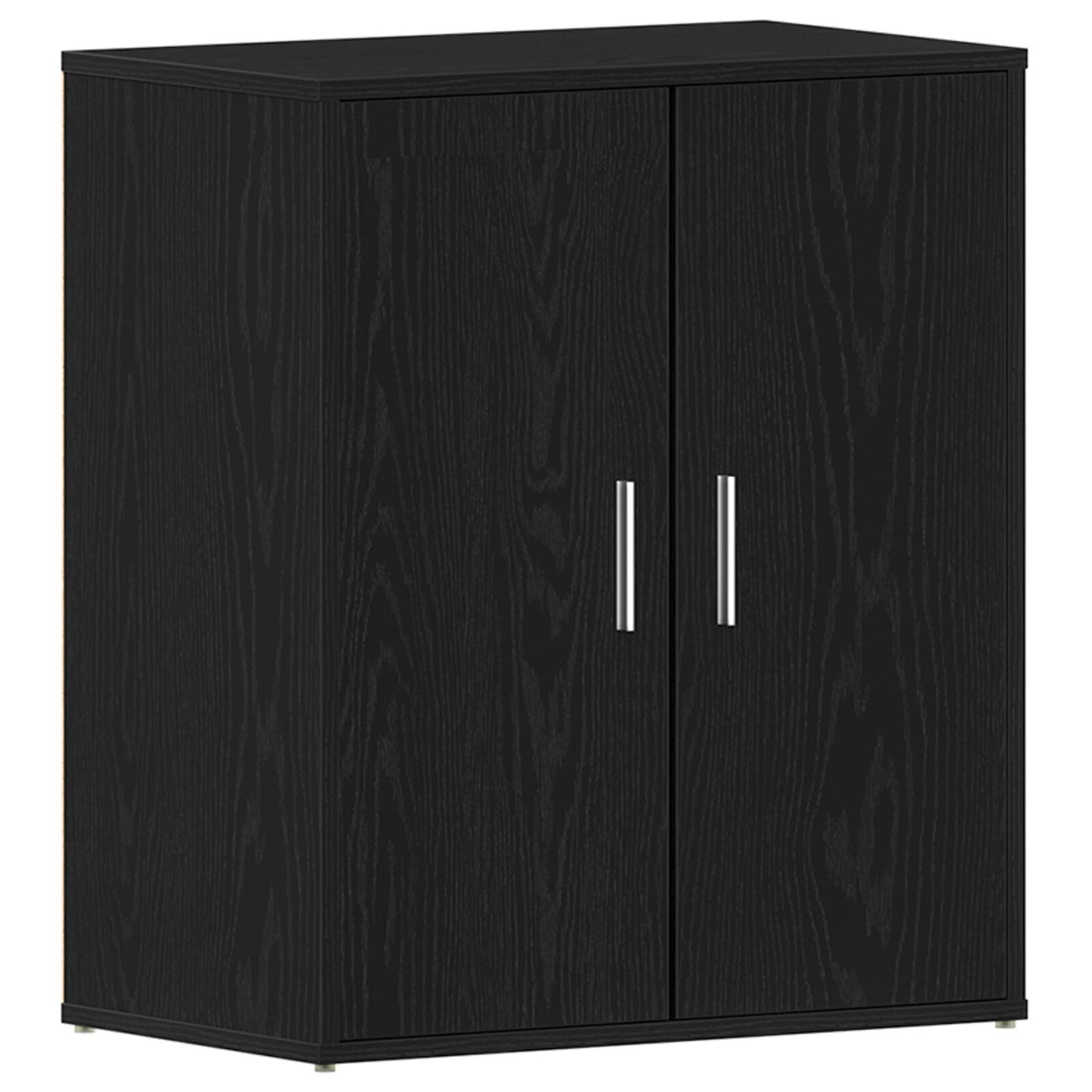 Armadio Per Scarpe  Nero Rovere 60X35X70 Cm In Legno Ingegnerizzato