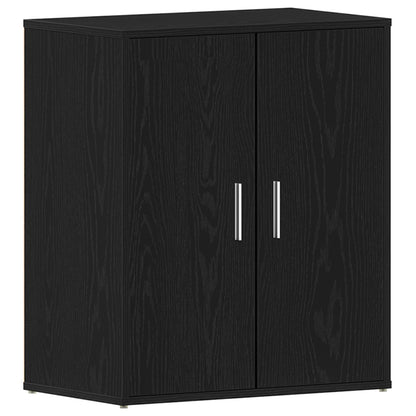 Armadio Per Scarpe  Nero Rovere 60X35X70 Cm In Legno Ingegnerizzato