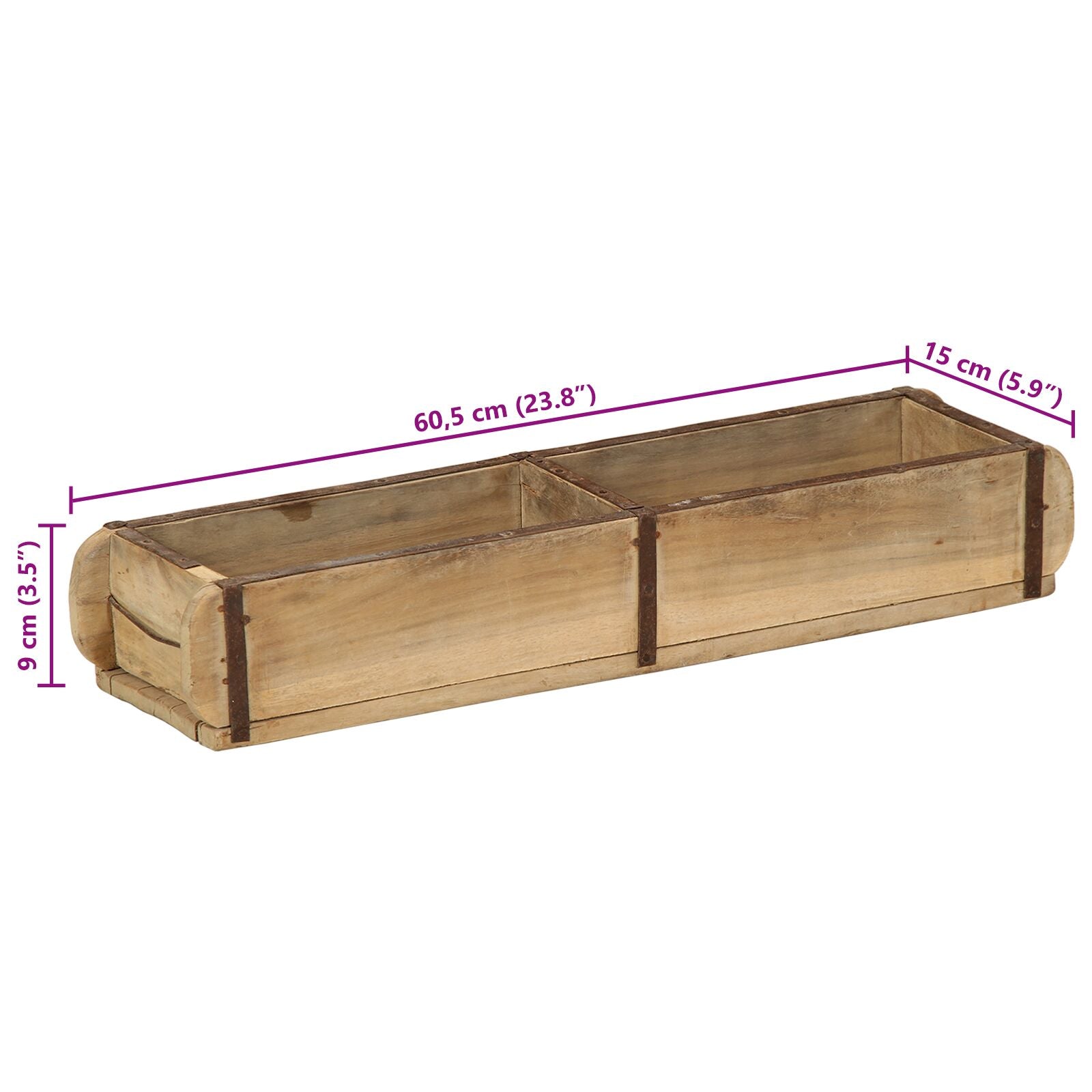Vassoio 60,5X15X9 Cm In Legno Riciclato