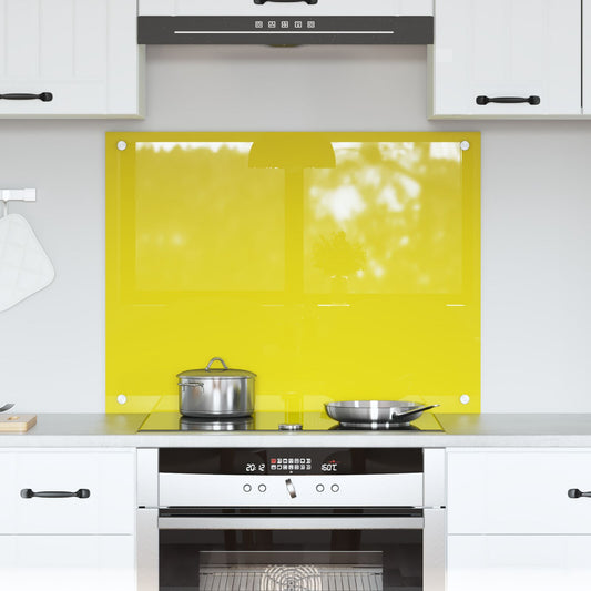 Schienale Da Cucina Giallo 80X60X0,6 Cm In Vetro Temperato