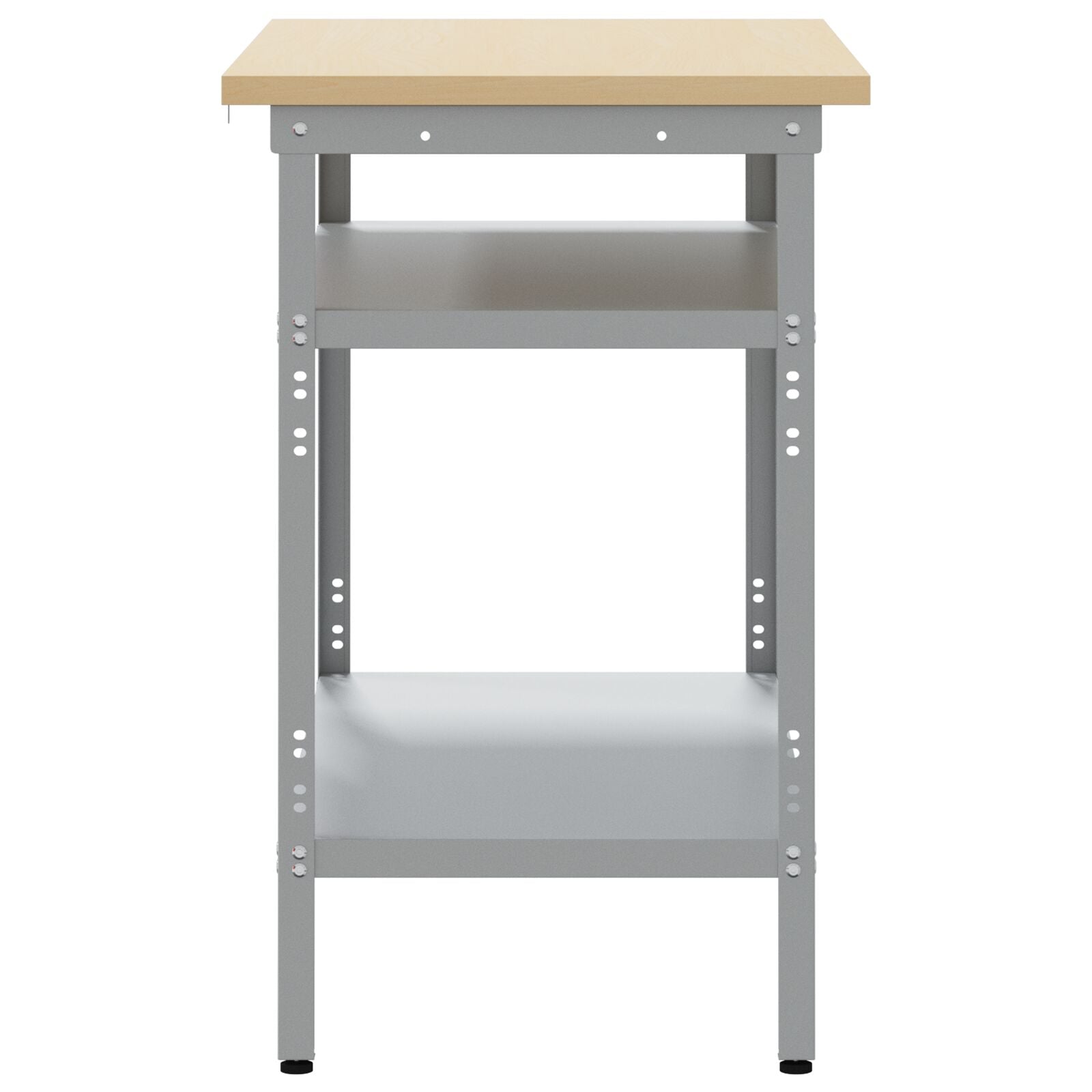 Tavolo Da Lavoro  In Grigio, 100X55X85 Cm, In Acciaio E Legno Ingegnerizzato