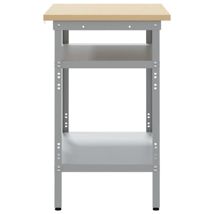 Tavolo Da Lavoro  In Grigio, 100X55X85 Cm, In Acciaio E Legno Ingegnerizzato