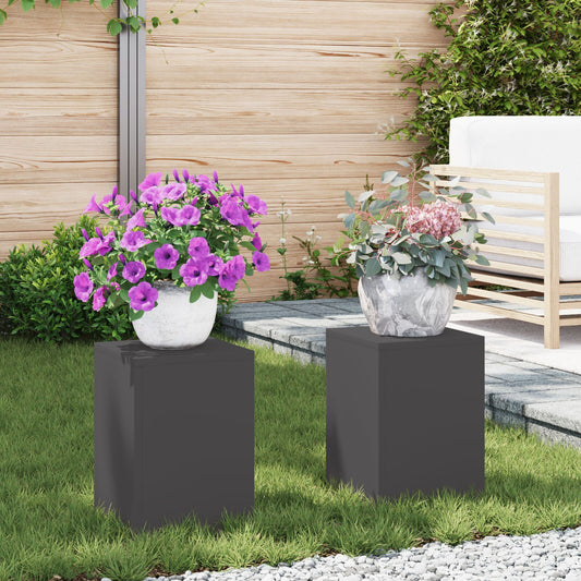 Stands Per Piante Da Esterno Pilastri 2 Pz 24X24X35 Cm Acciaio
