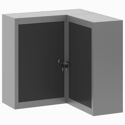 Armadio Per Attrezzi Angolare  Da Muro E Bloccabile In Acciaio Nero