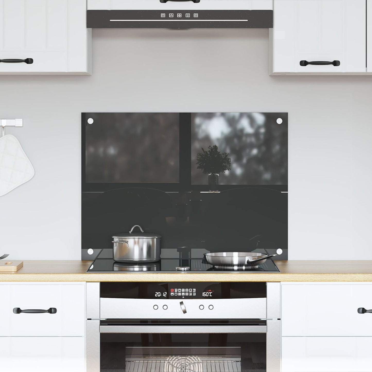 Schienale Cucina Grigio Scuro 70X50X0,6 Cm Vetro Temperato
