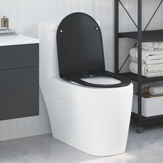 Seggiolino Per Toilette A Rilascio Rapido Con Chiusura Morbida - Duroplast, Nero