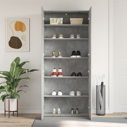 Armadio Scarpe  Grigio Cemento Legno Ingegnerizzato Armadio Scarpe