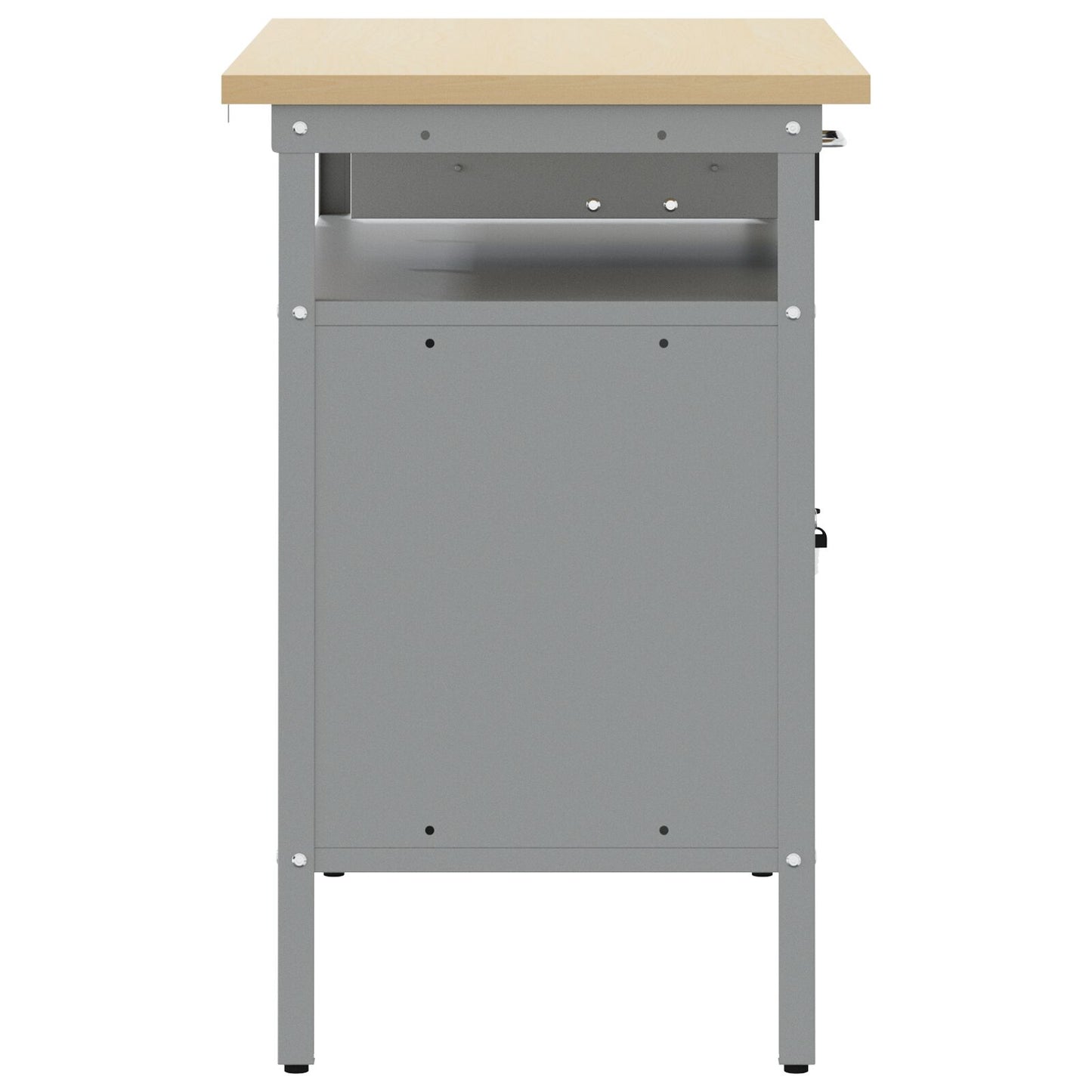 Banco Da Lavoro  Con Porta Bloccabile Nero 100X55X85 Cm Acciaio