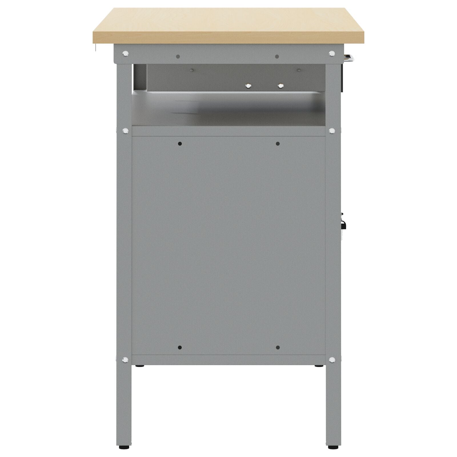 Banco Da Lavoro  Con Porta Bloccabile Nero 100X55X85 Cm Acciaio