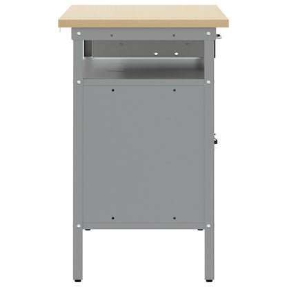 Banco Da Lavoro  Con Porta Bloccabile Nero 100X55X85 Cm Acciaio