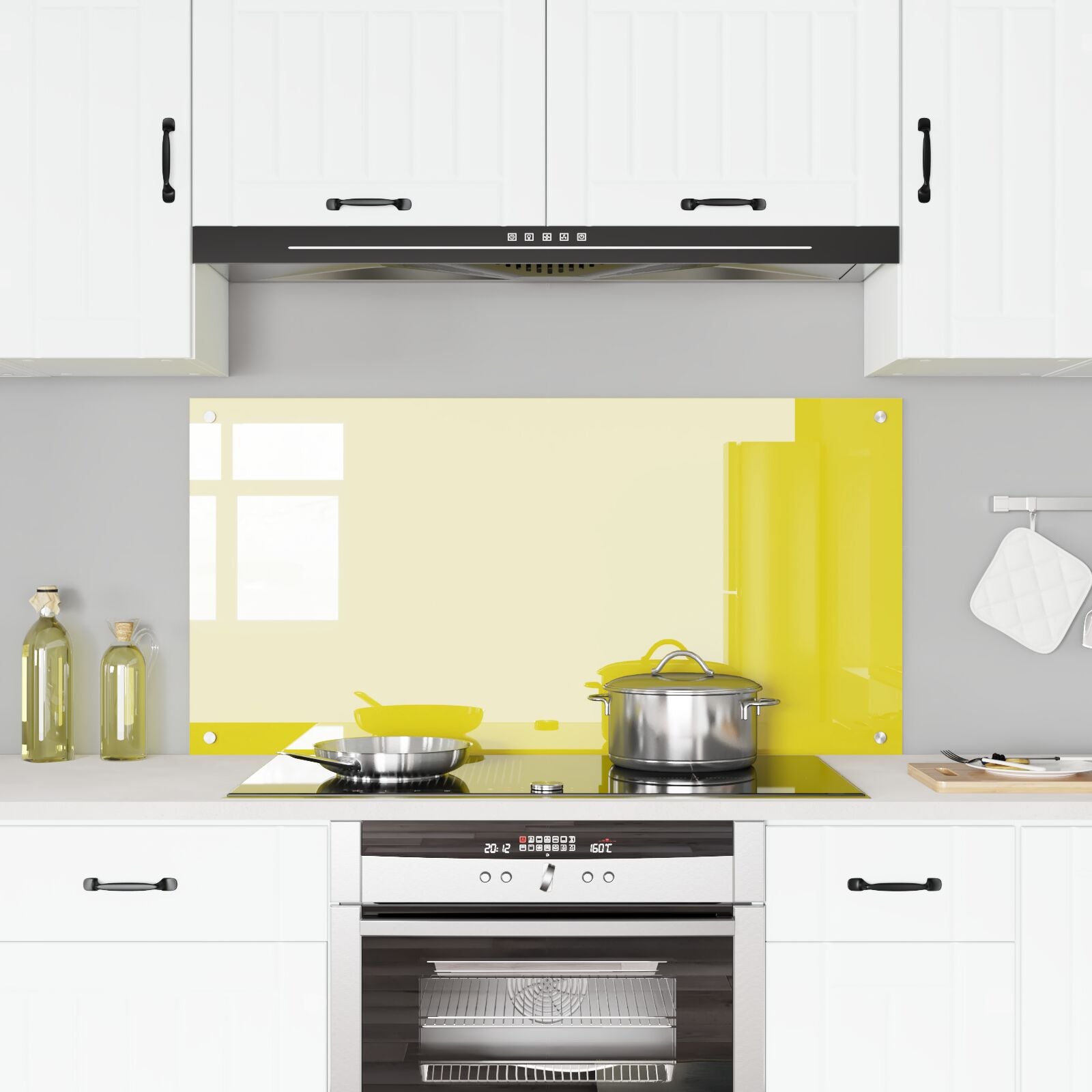 Schienale Da Cucina  Giallo 120X60X0,6 Cm In Vetro Temperato