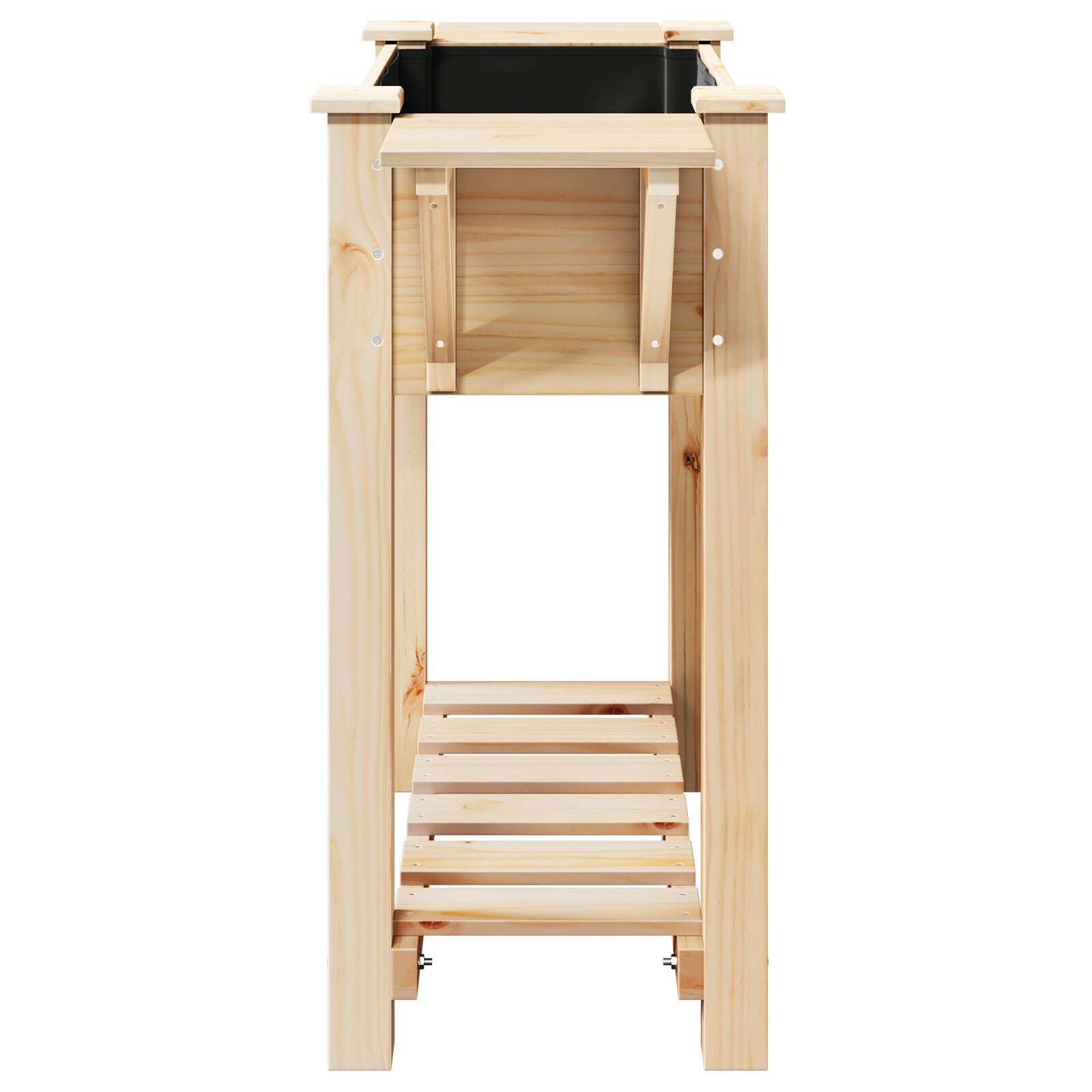 Piantana Da Giardino  Con Ripiani 111X37X76 Cm In Legno Massello Di Pino