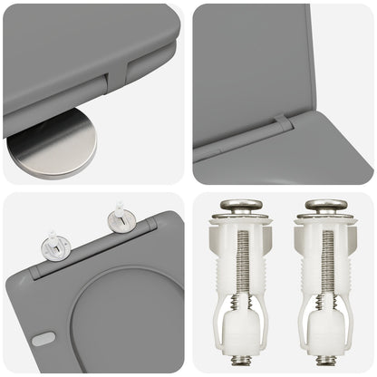 Sedile Wc A Sgancio Rapido  Con Chiusura Morbida In Duroplast Grigio