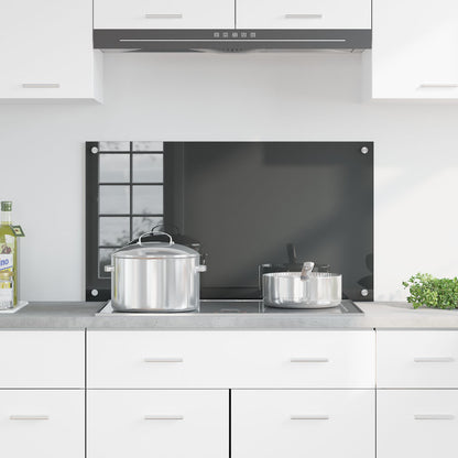 Paravento Da Cucina Grigio Scuro 90X50X0,6 Cm In Vetro Temperato