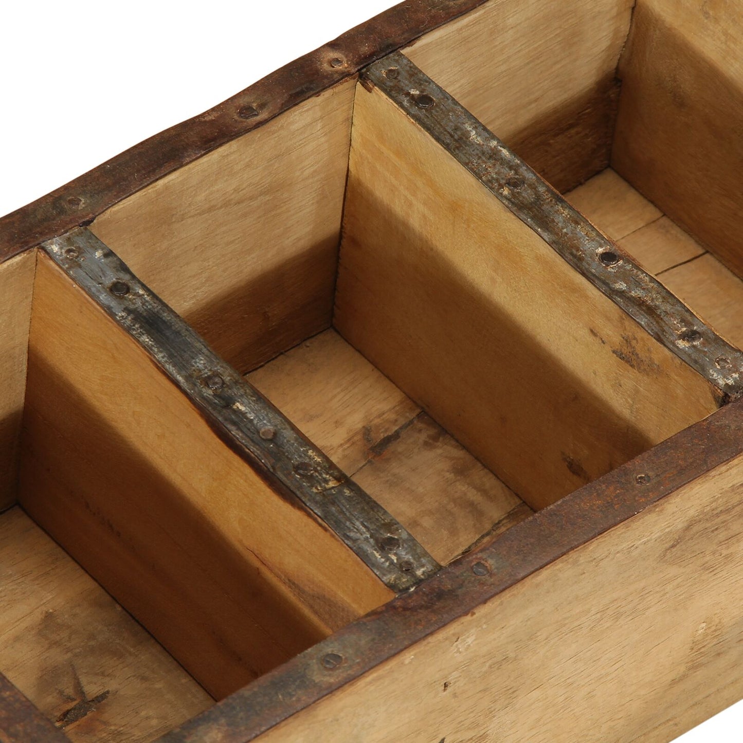Set Di Vassoi  4 Pezzi 30X14X9 Cm In Legno Massiccio Recuperato