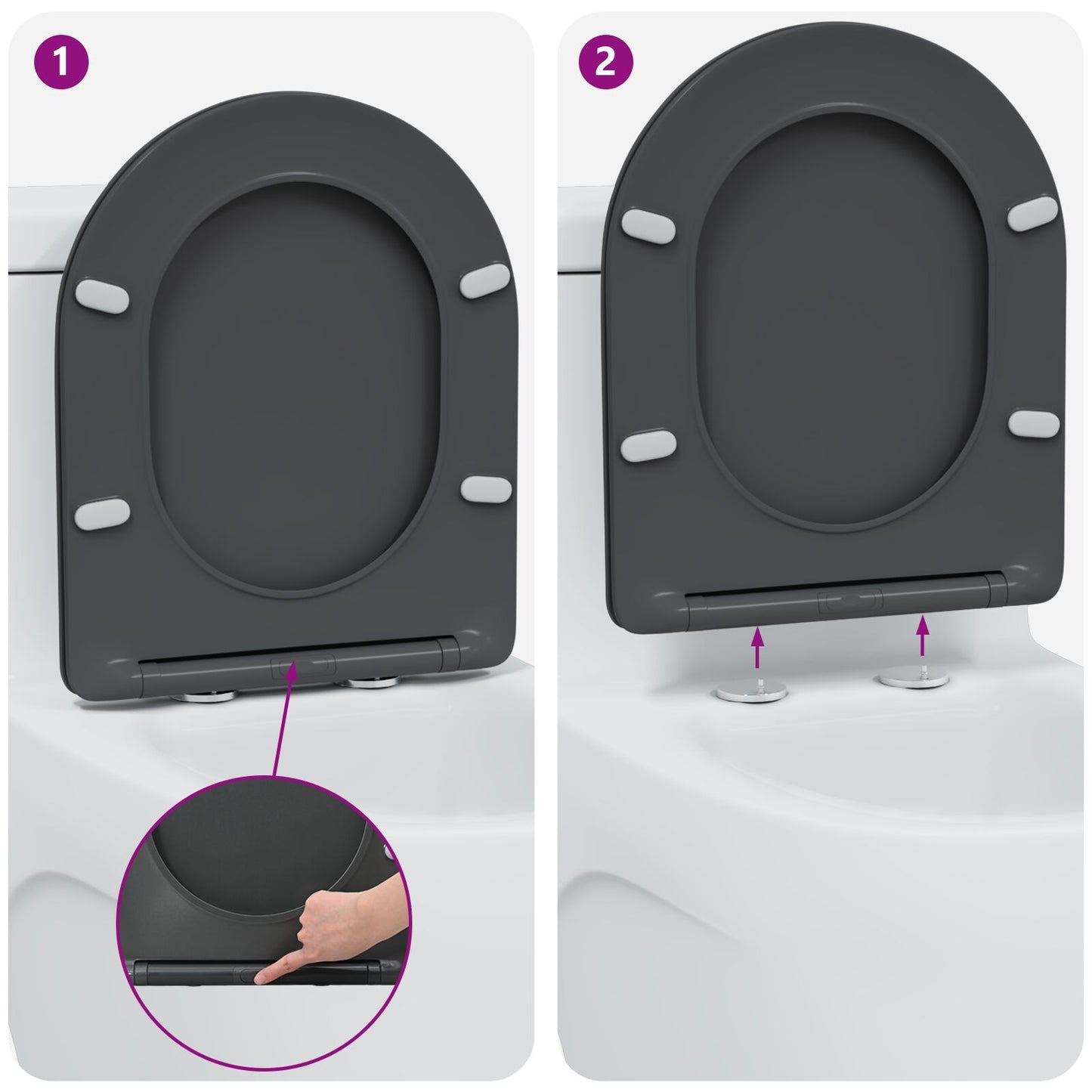 Sedile Del Wc Con Chiusura Morbida In Duroplast Antracite Di