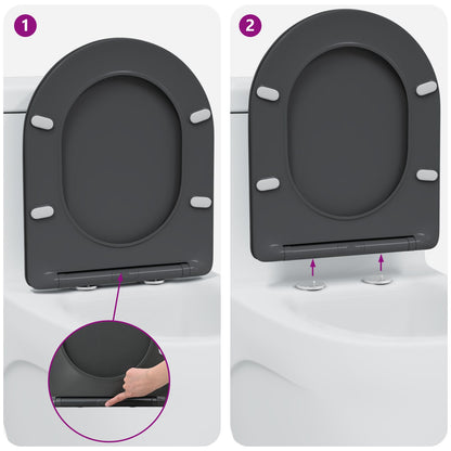 Sedile Del Wc Con Chiusura Morbida In Duroplast Antracite Di