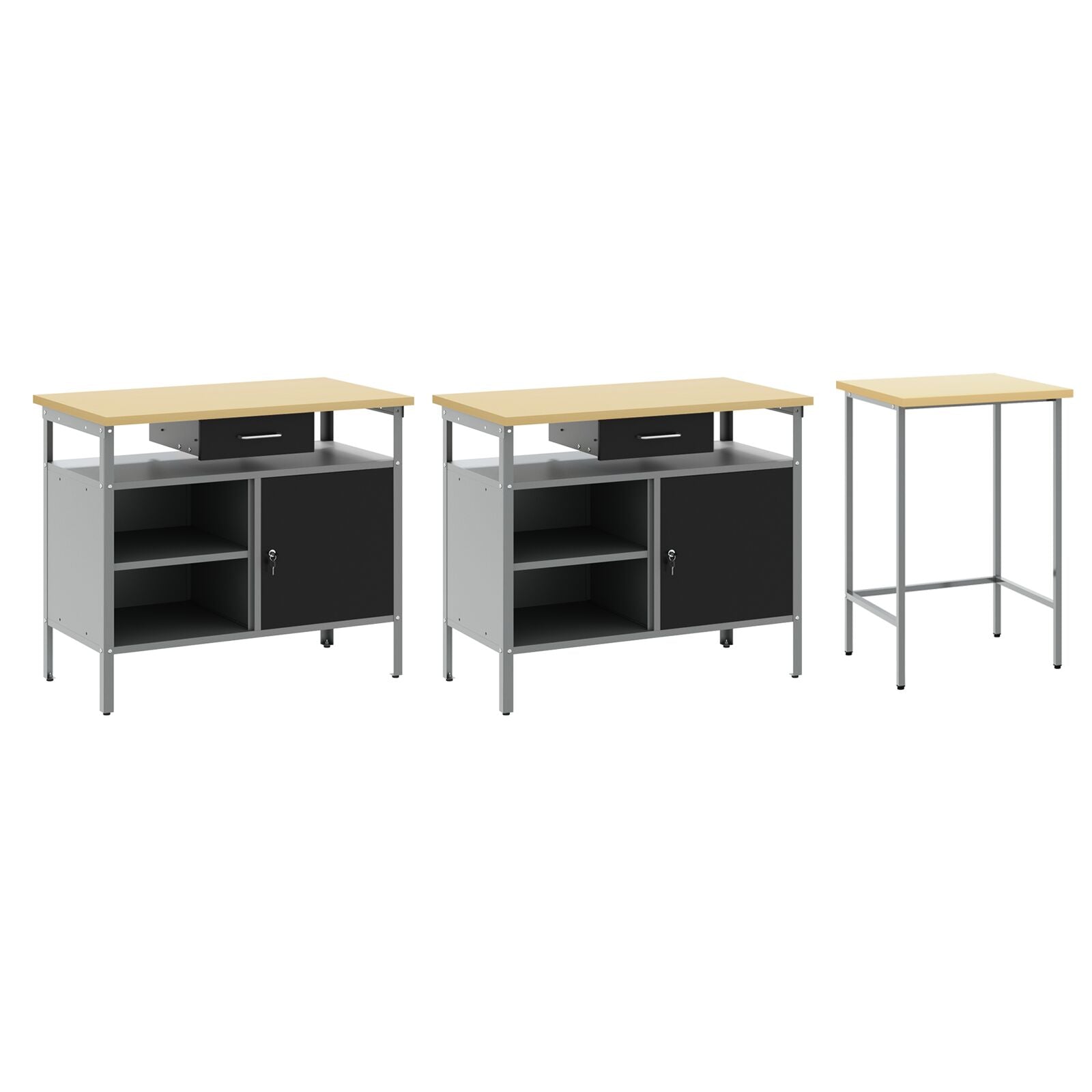 Set Di Panchine Da Lavoro In Acciaio Rosso Rosso