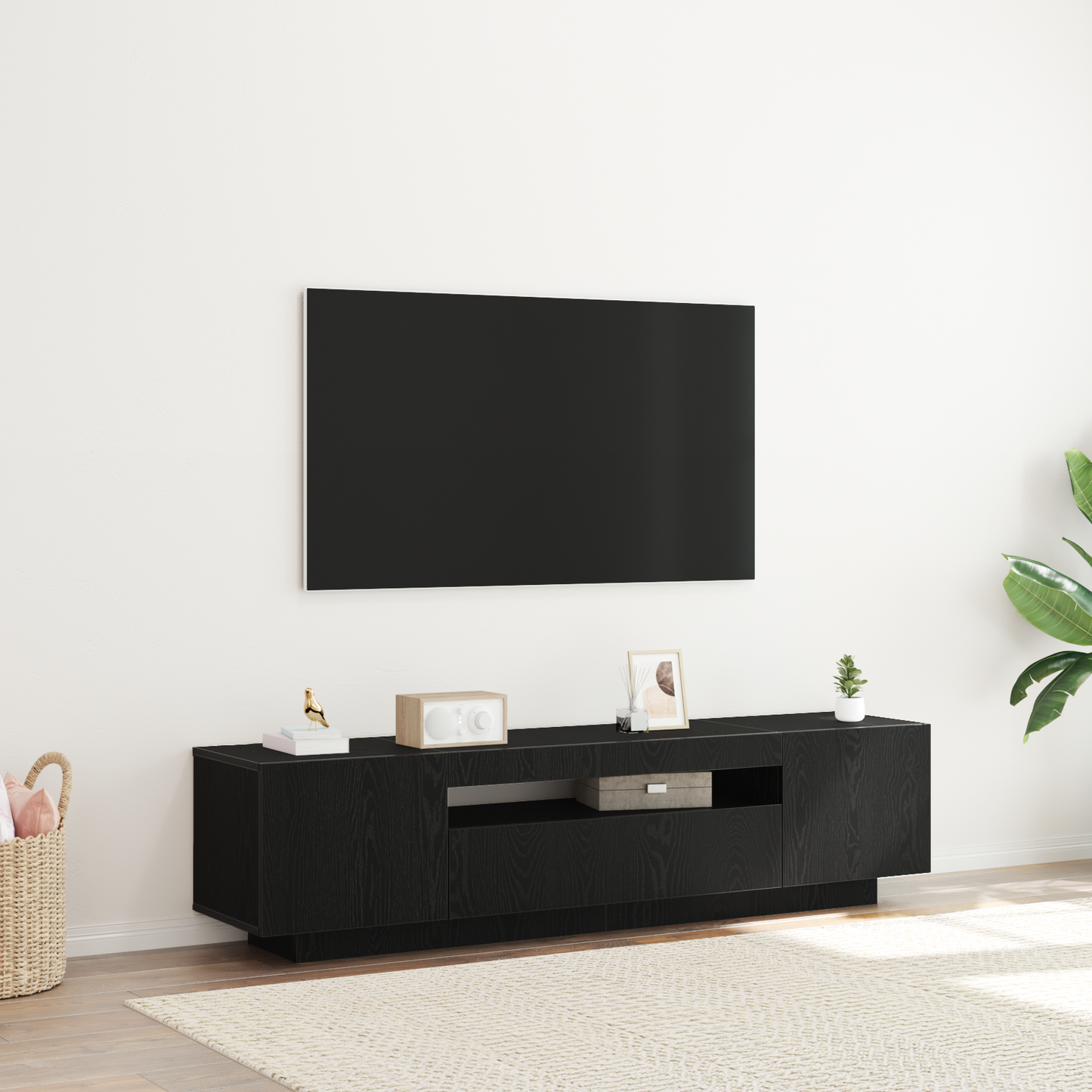 Mobile Porta Tv Con Led 160X35X40 Cm Truciolato