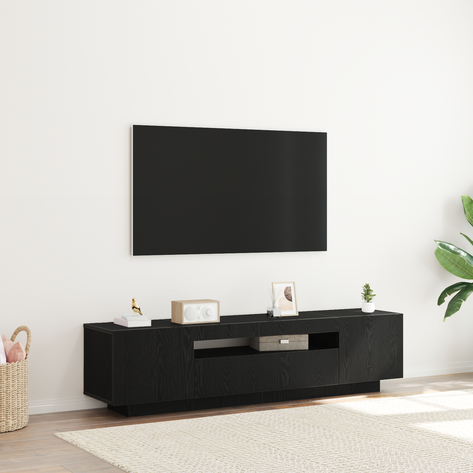 Mobile Porta Tv Con Led 160X35X40 Cm Truciolato